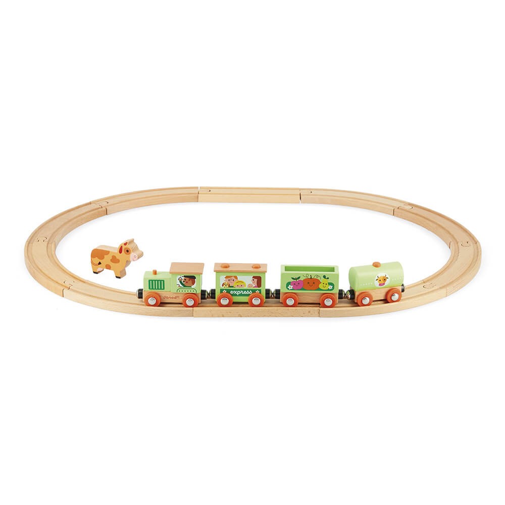 Tren con circuito granja Story - Janod J04630