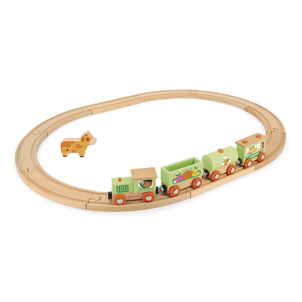 Tren con circuito granja Story - Janod J04630