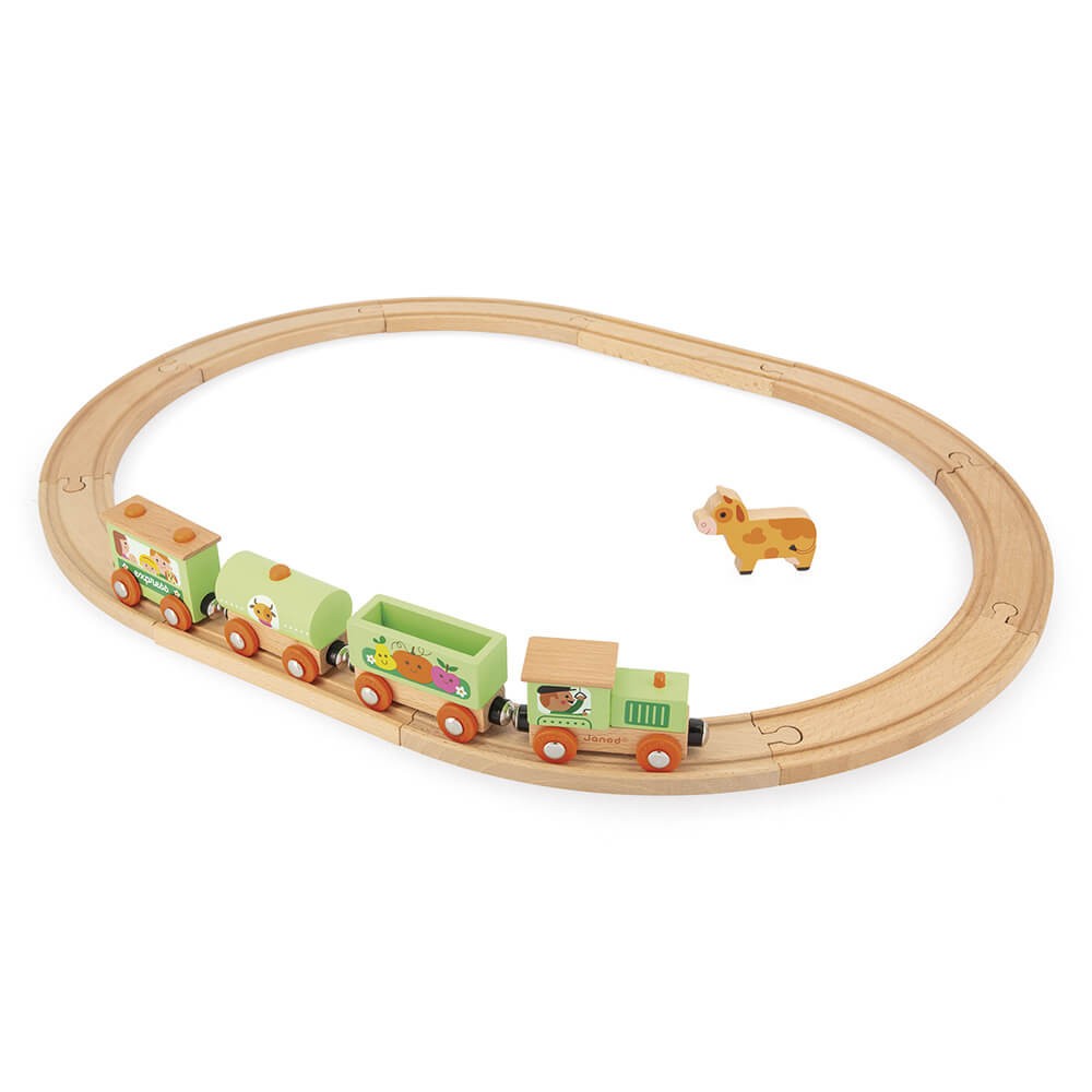 Tren con circuito granja Story - Janod J04630