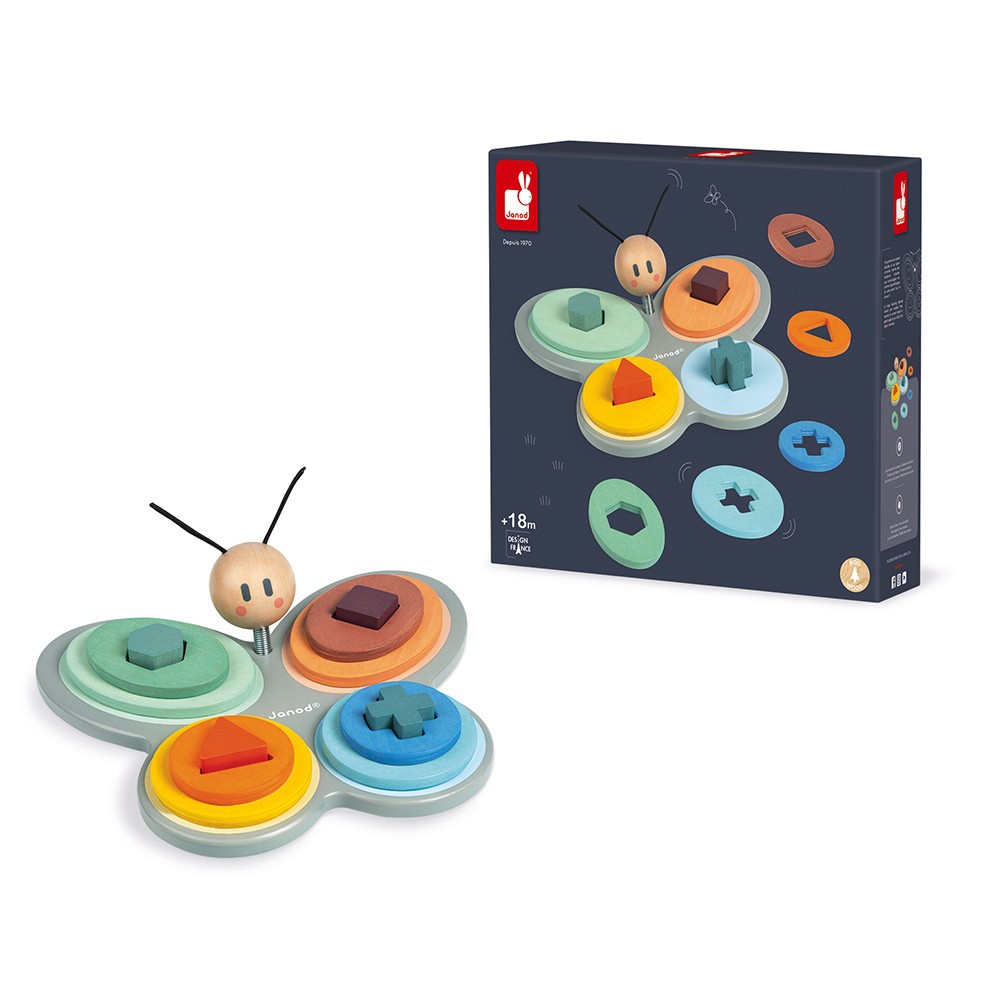 Mariposa encajable de formas sweet cocoon - janod j04418