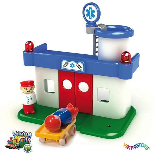 Juego de hospital de juguete Andreu Toys 25570 con figuras de medicos, pacientes y accesorios para ninos