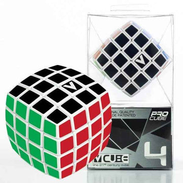 Cubo 4x4 V-Cube negro rompecabezas de velocidad para niños y adultos mayores de 6 años, vista frontal