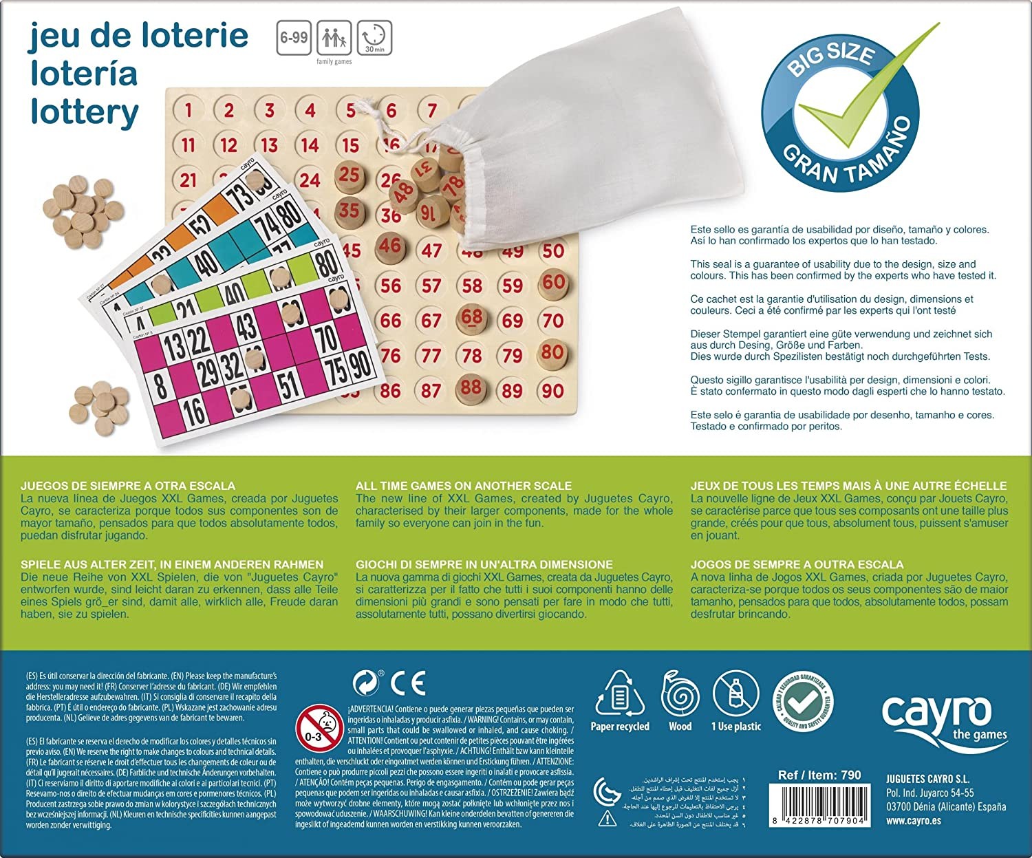 Juego de lotería XXL - Cayro 790