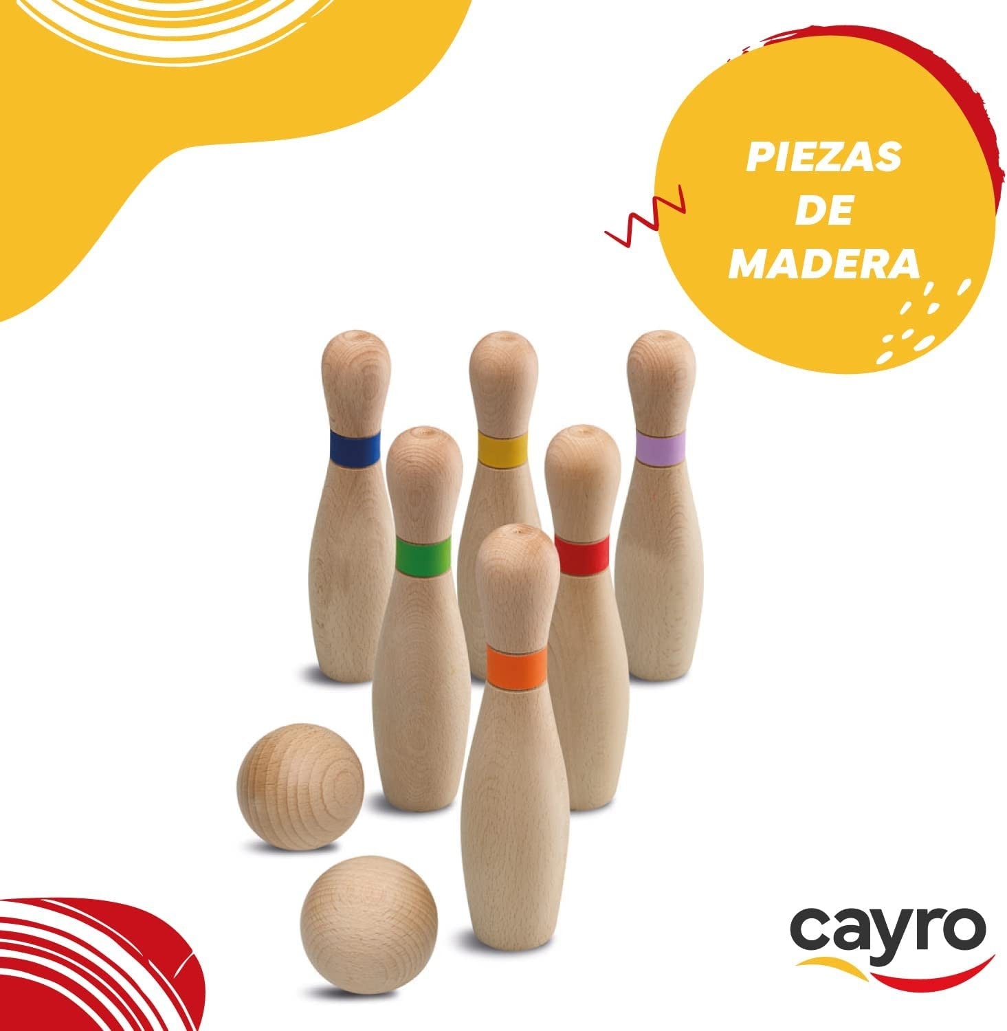 Juego de bolos de madera infantil - Cayro 148