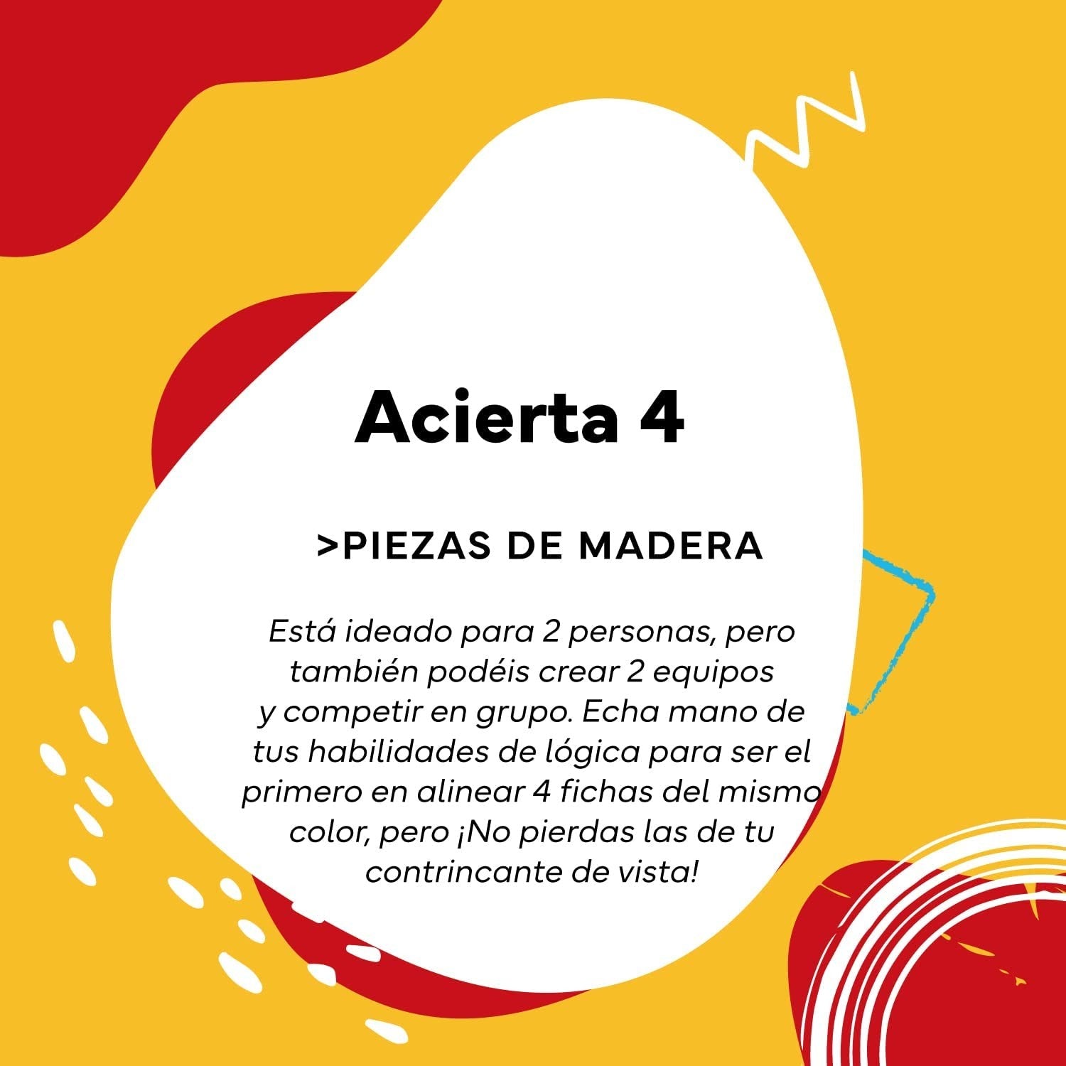 Juego de mesa 4 en raya de madera - Cayro 625