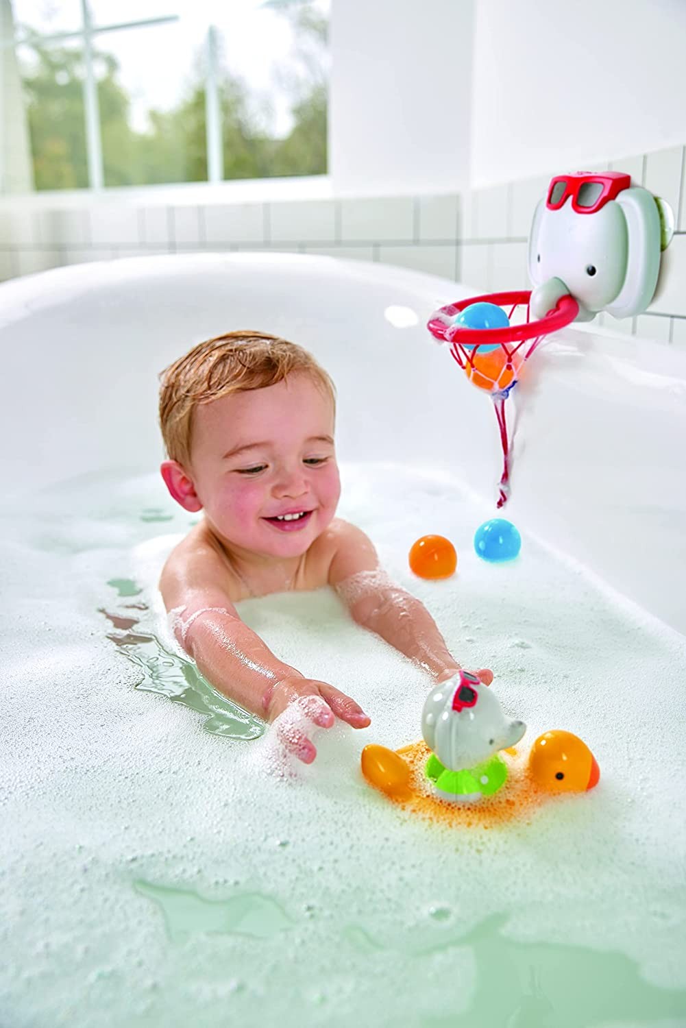 Juego de baño cesta de baloncesto elefante - Hape