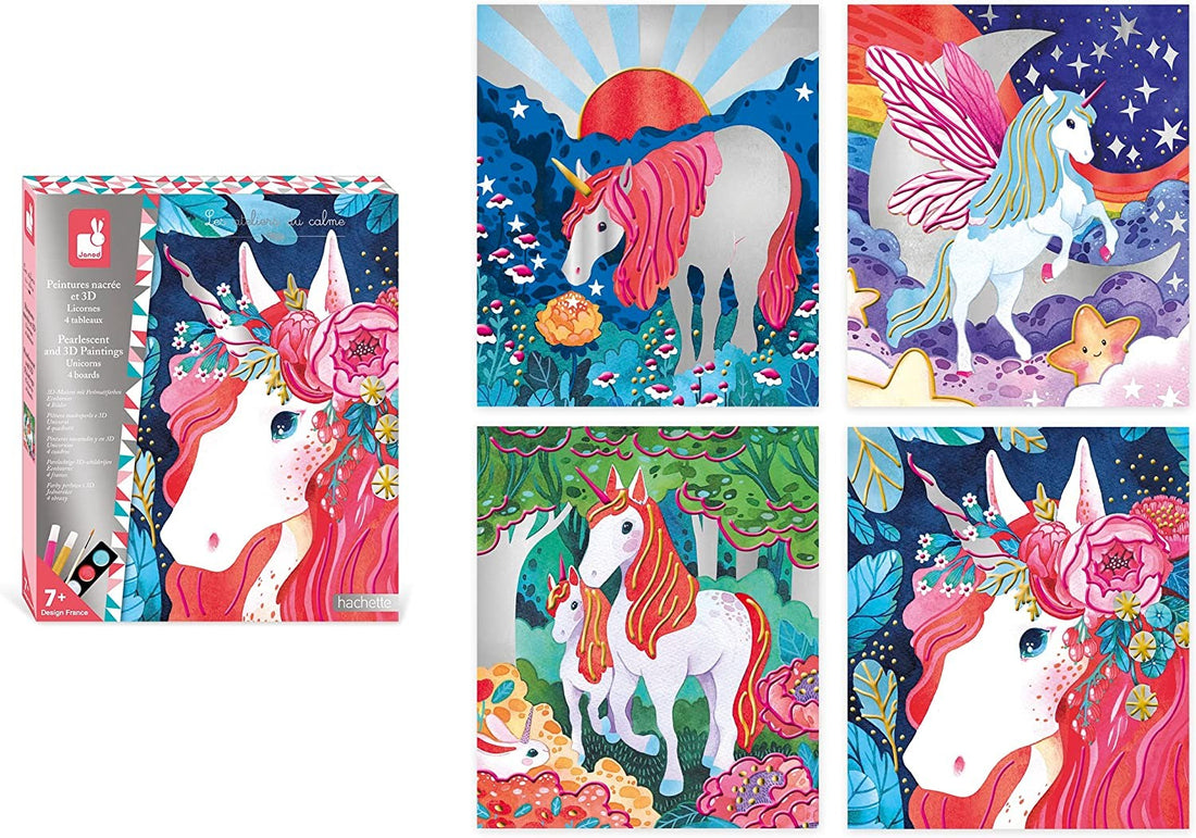 Kit creativo pintura nacarada y 3D unicornios - Janod J07951
