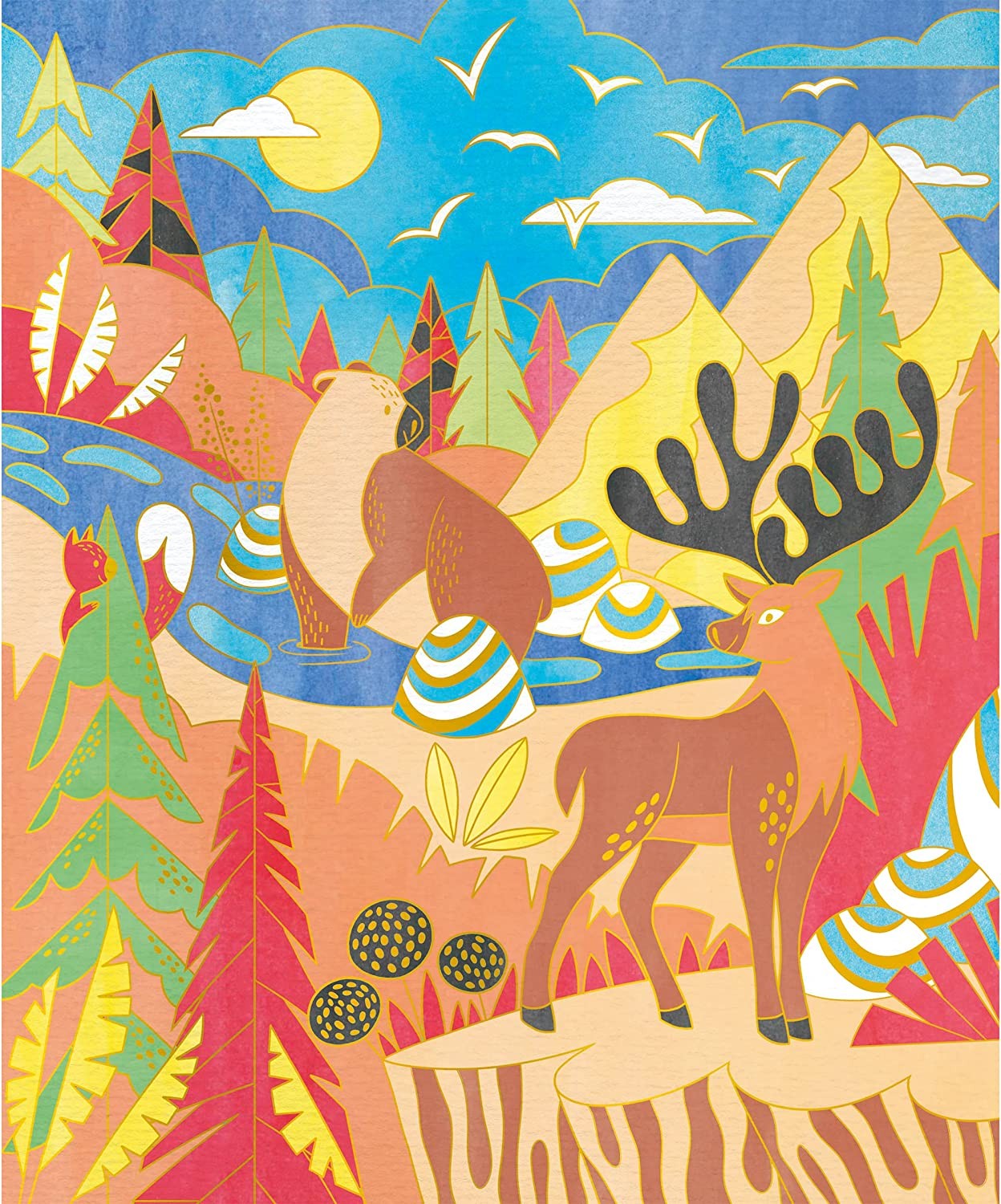 Kit creativo cuadros dorados pintura acuarela animales - Janod J07959