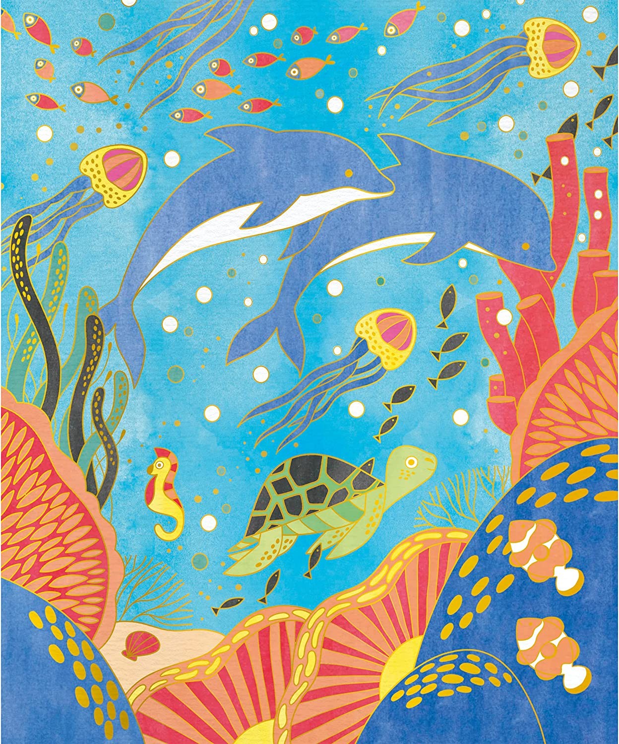 Kit creativo cuadros dorados pintura acuarela animales - Janod J07959