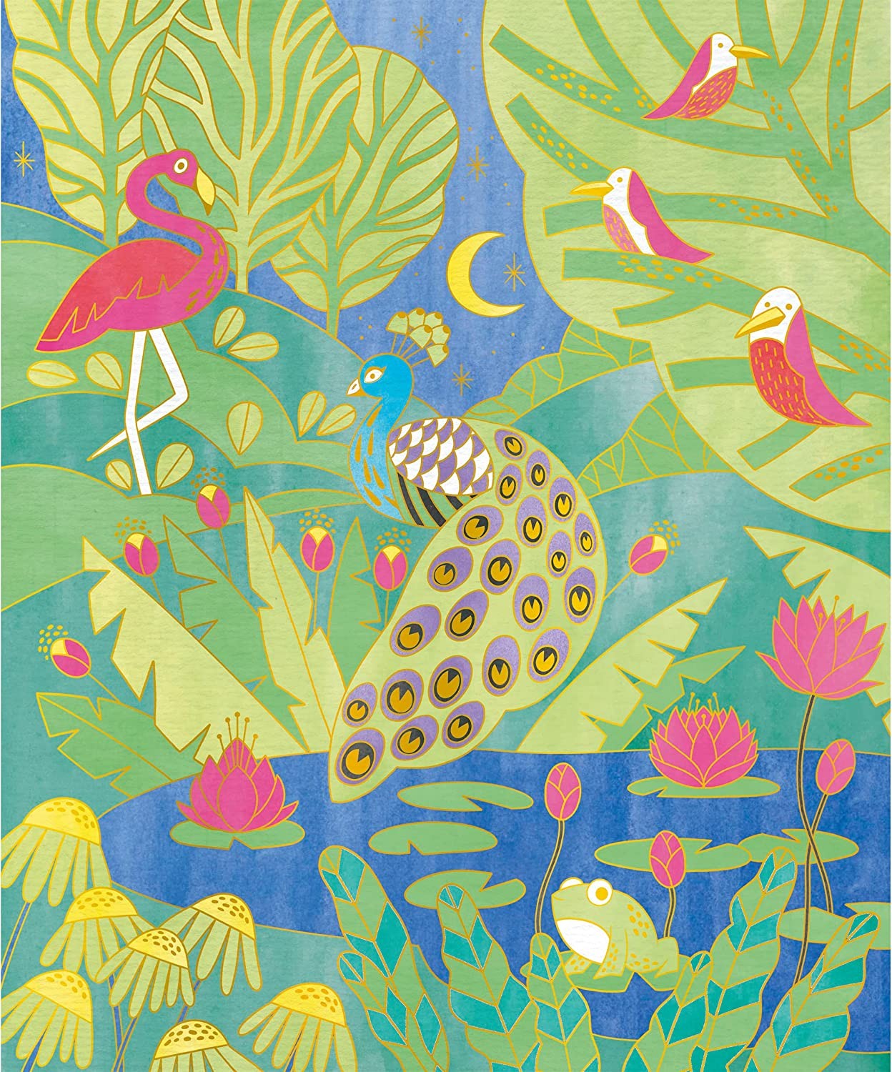 Kit creativo cuadros dorados pintura acuarela animales - Janod J07959