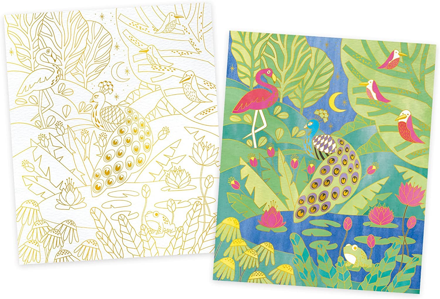 Kit creativo cuadros dorados pintura acuarela animales - Janod J07959