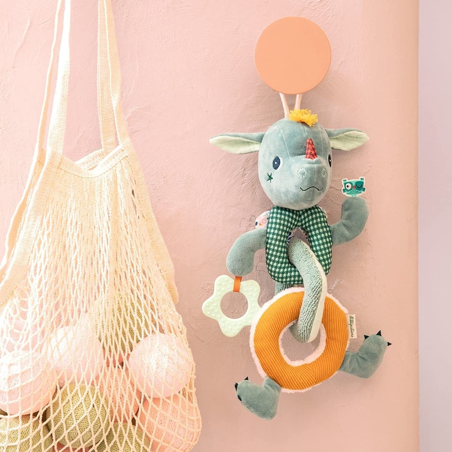 Peluche cadena actividades sensoriales joe - lilliputiens 83428