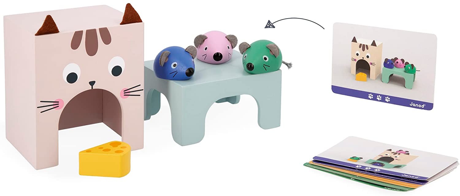 Juego pedagogía orientarse en el espacio - El gato y ratoncitos - Janod J05078