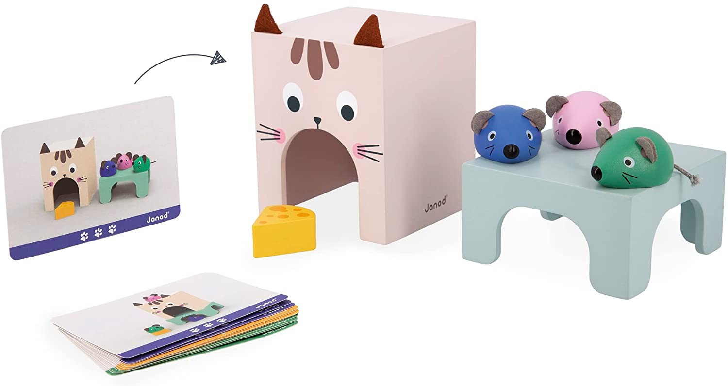Juego pedagogía orientarse en el espacio - El gato y ratoncitos - Janod J05078