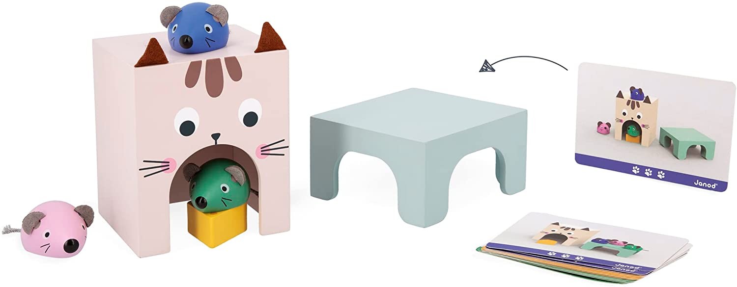 Juego pedagogía orientarse en el espacio - El gato y ratoncitos - Janod J05078