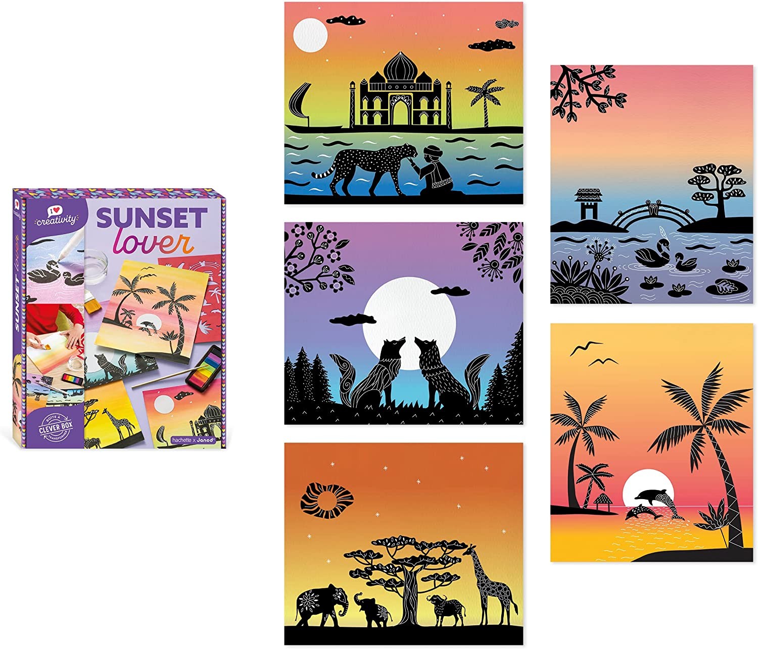 Juego creativo Sunset Lover pintura con plantillas - Janod J07737