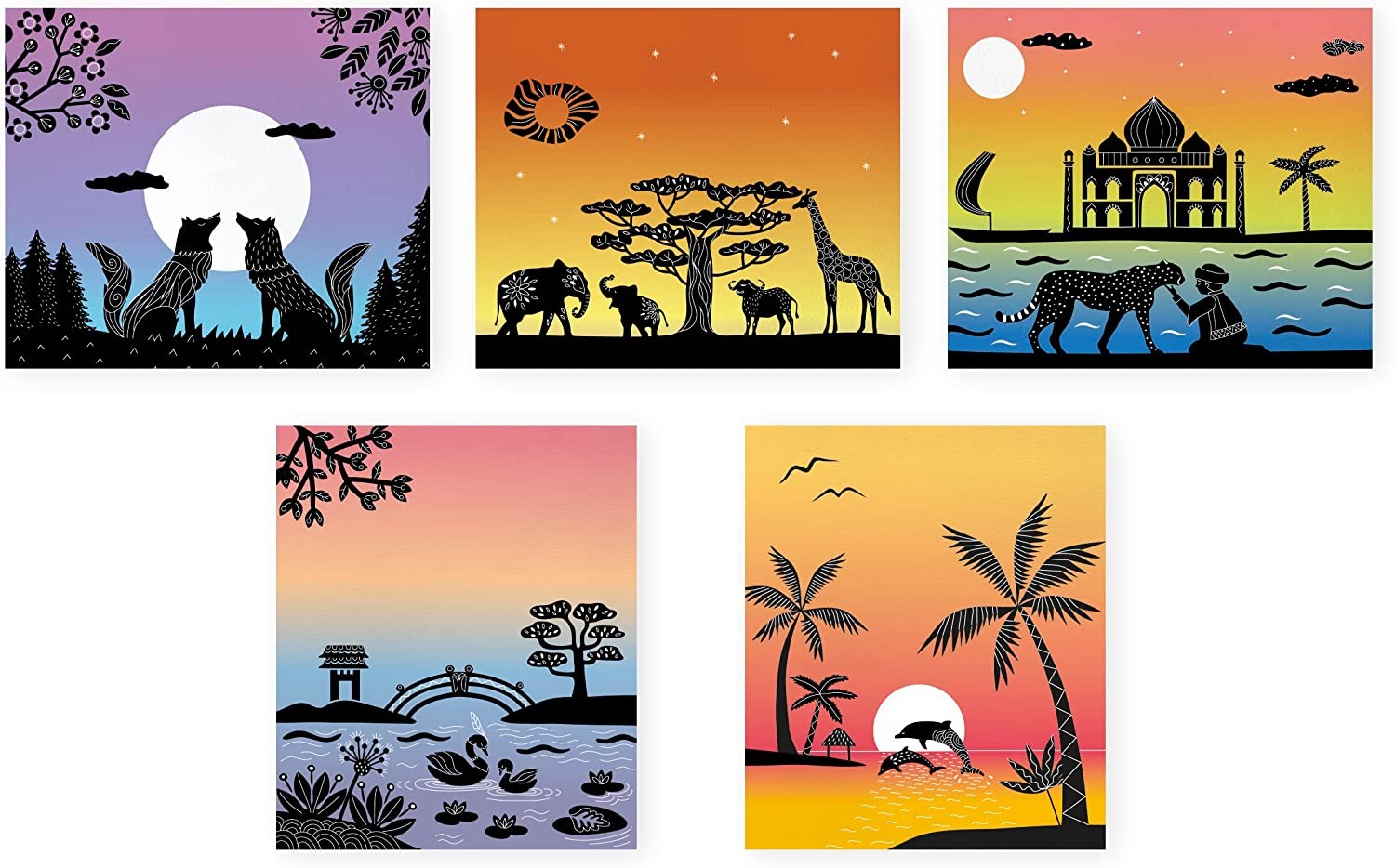 Juego creativo Sunset Lover pintura con plantillas - Janod J07737