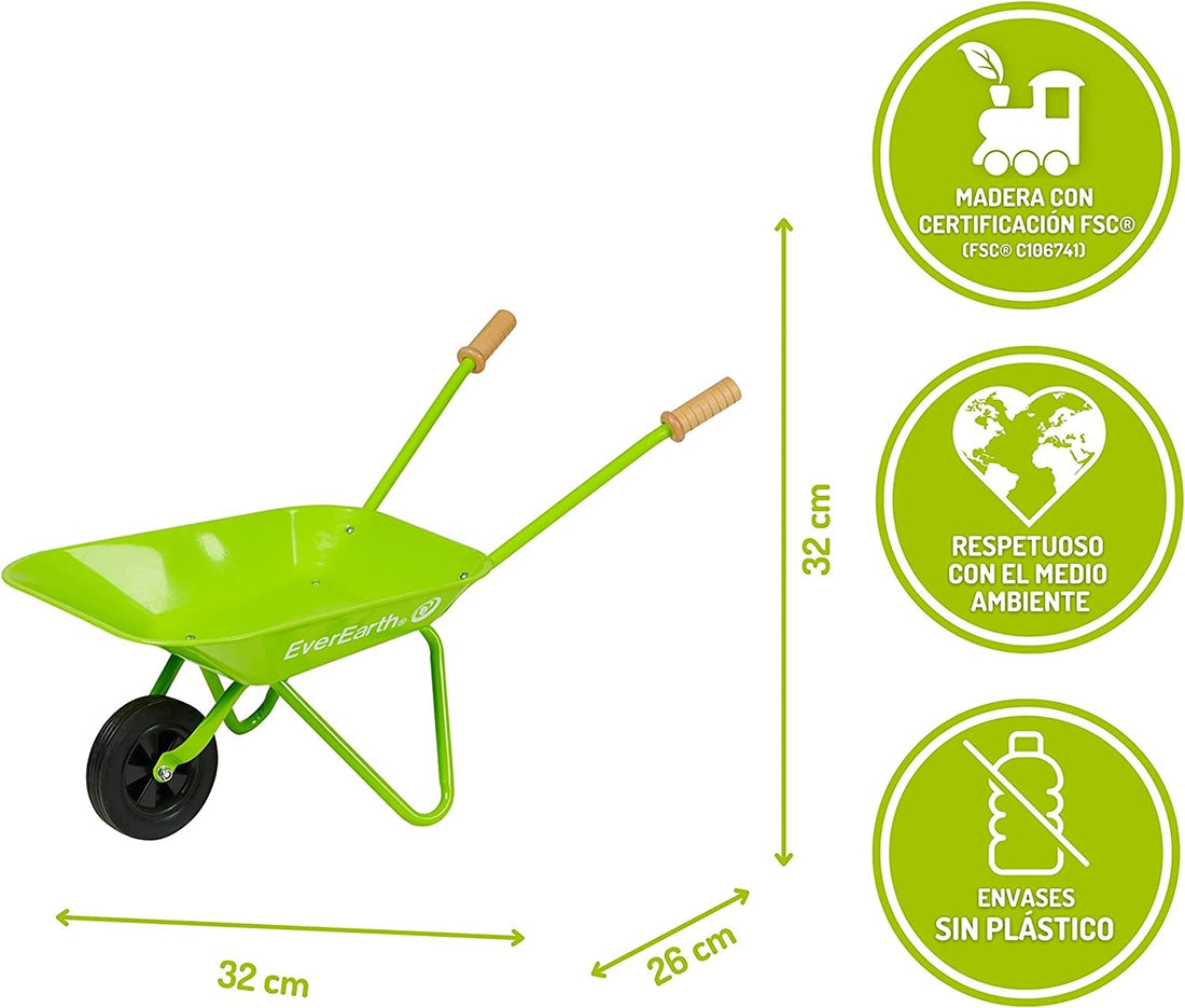 Carretilla de metal color verde - EverEarth EE33650