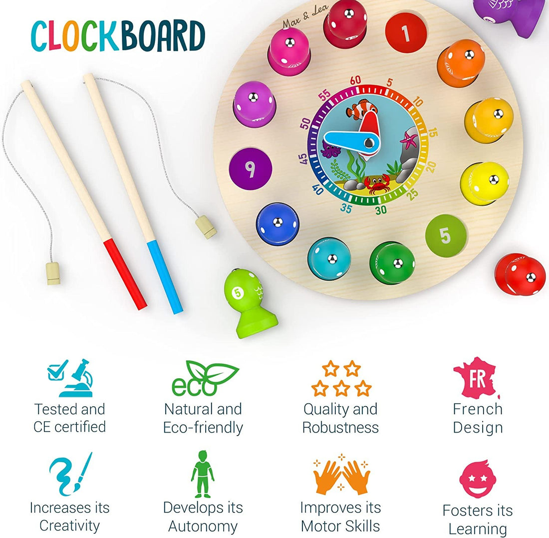 Juego educativo magnético para aprender la hora ClockBoard - Max & Lea