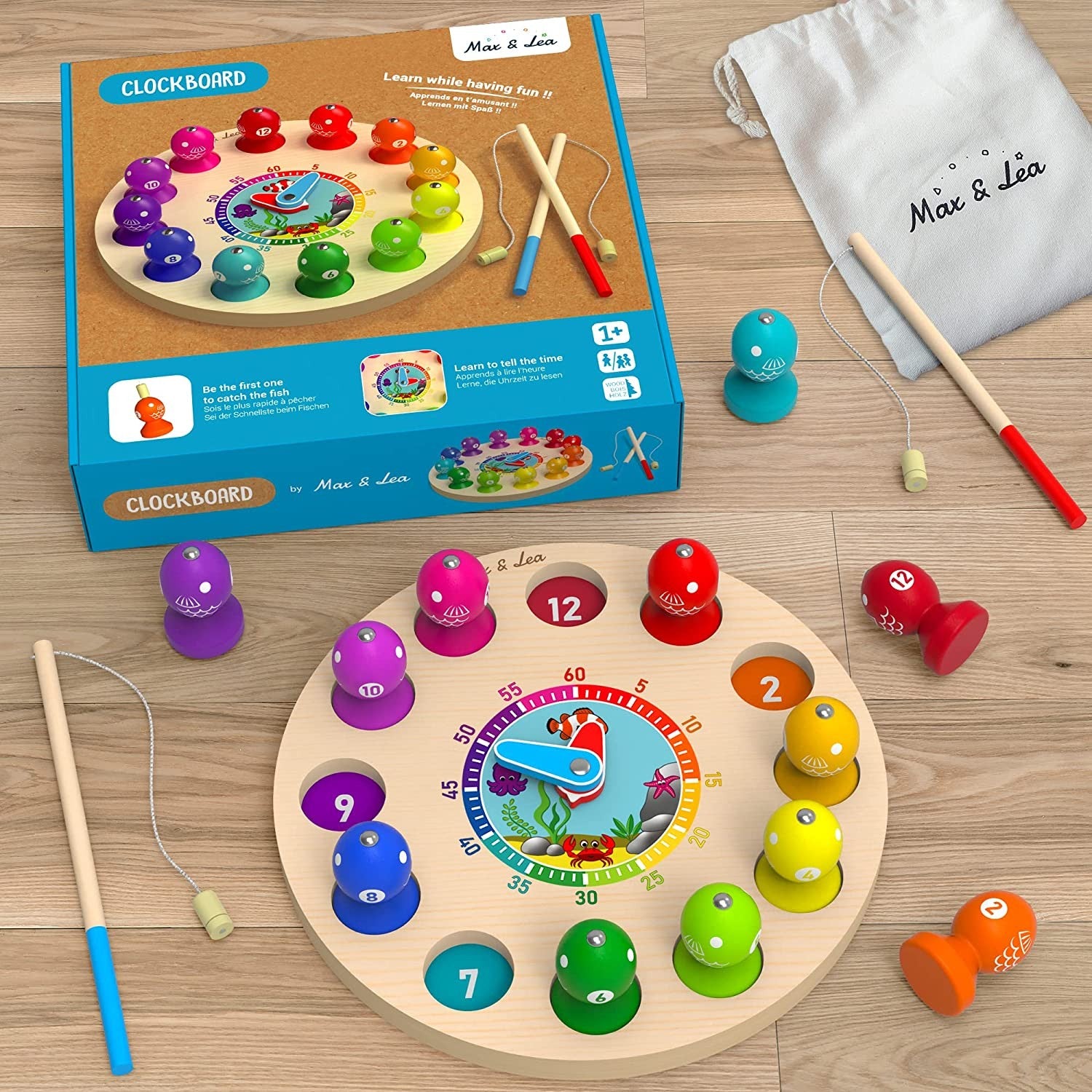 Juego educativo magnético para aprender la hora ClockBoard - Max & Lea