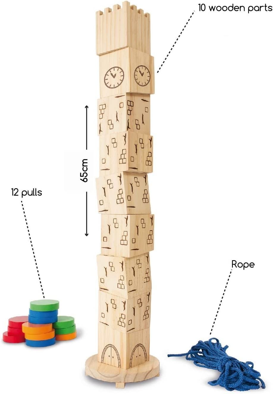 Torre de equilibrio de madera - Buiten Speel GA232