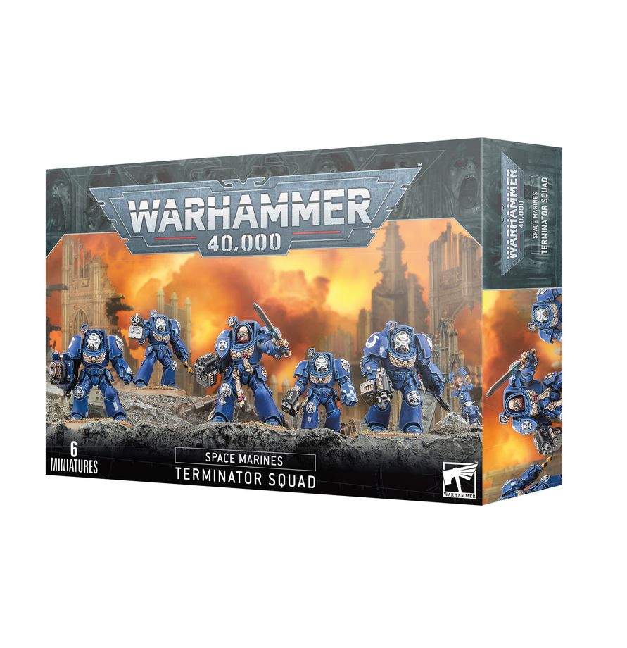 Escuadra 5 Exterminadores Space Marines Warhammer 40K vista conjunto armadura Dreadnought Ref 48-90