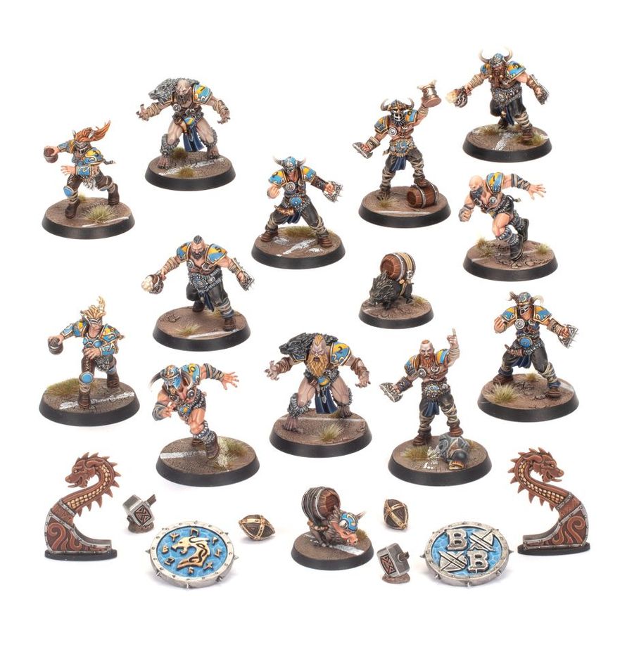 Blood Bowl Norsca Rampagers Warhammer - equipo Norse completo, miniaturas para montar y pintar