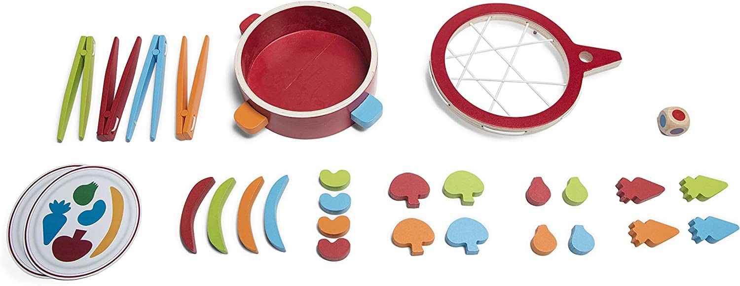 Juego de motricidad de madera verdura al plato - Buiten Speel GA347