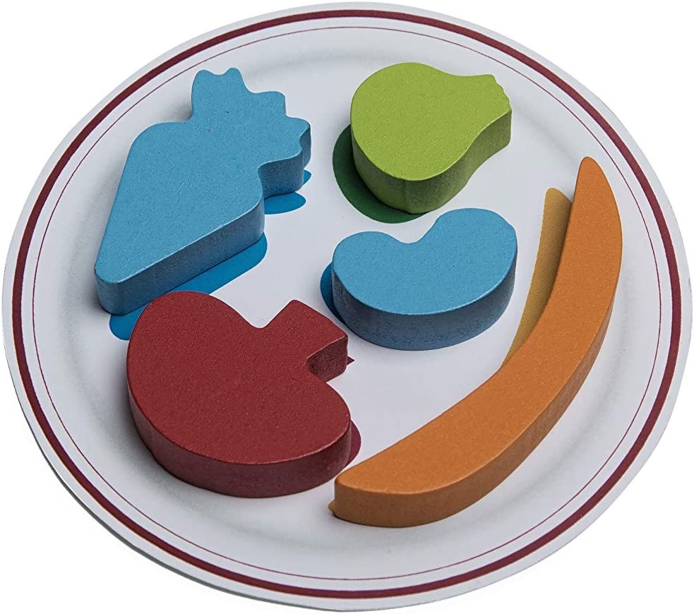 Juego de motricidad de madera verdura al plato - Buiten Speel GA347