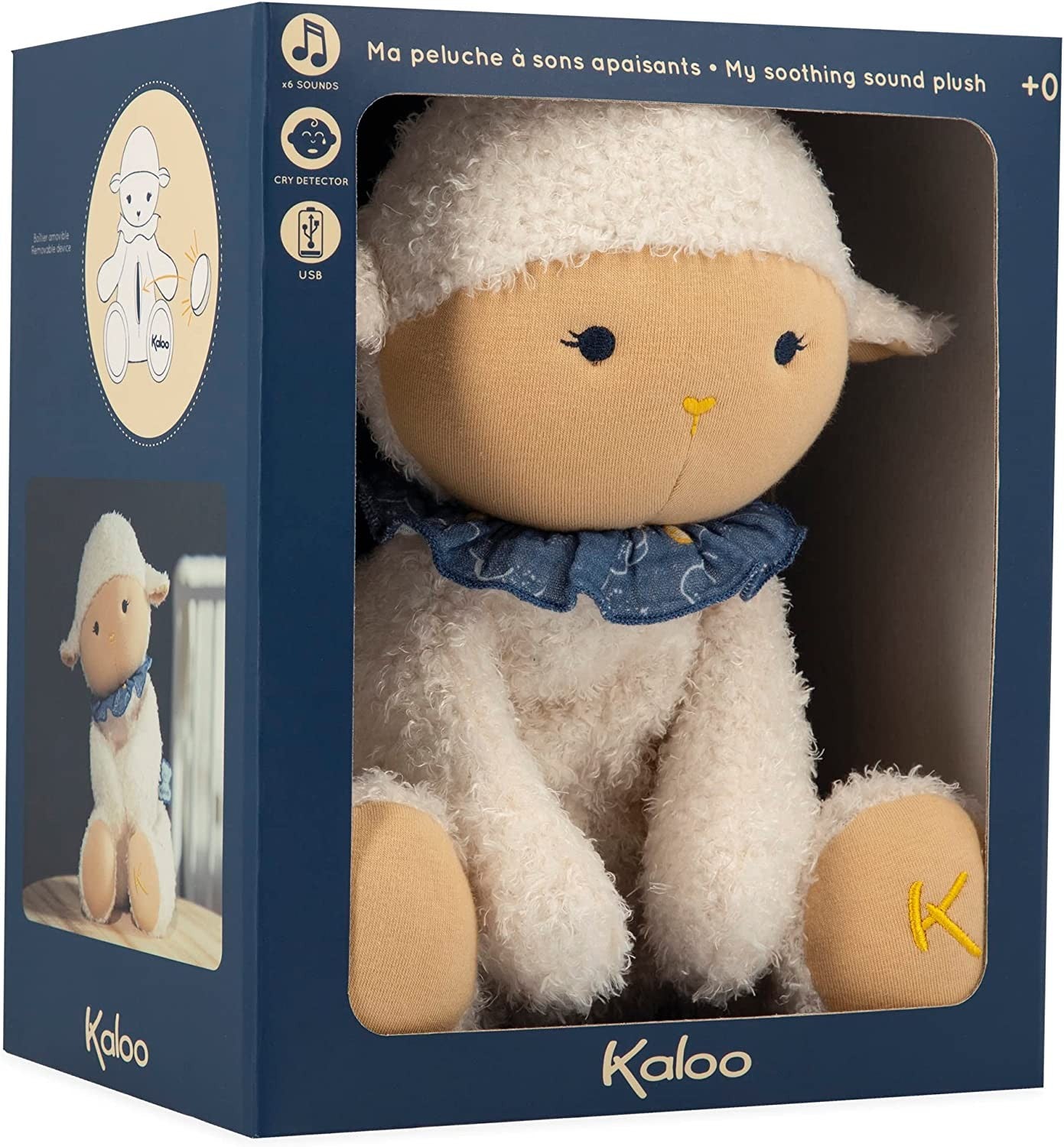 Peluche musical oveja blanca sonidos relajantes - kaloo k221003