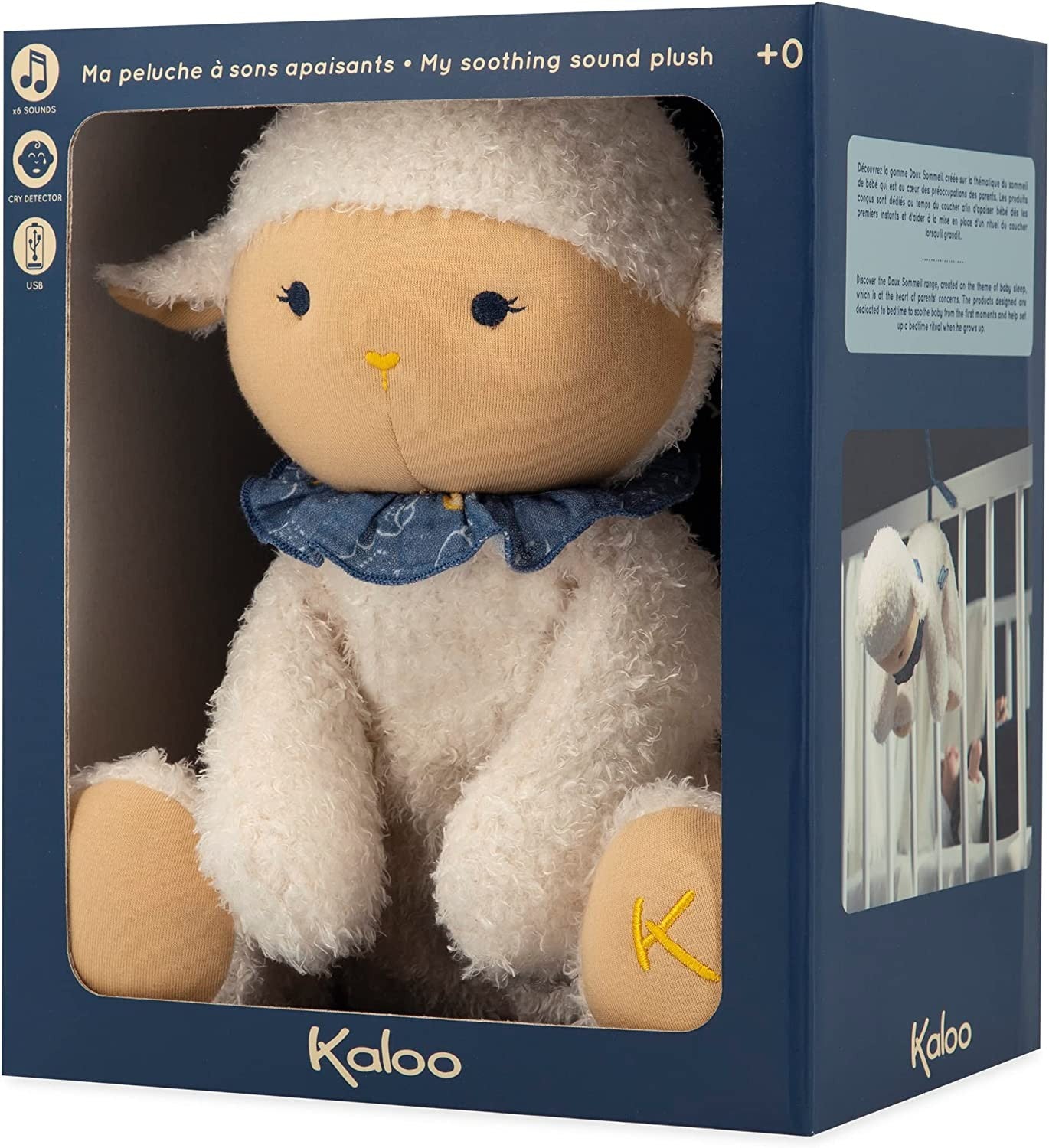 Peluche musical oveja blanca sonidos relajantes - kaloo k221003