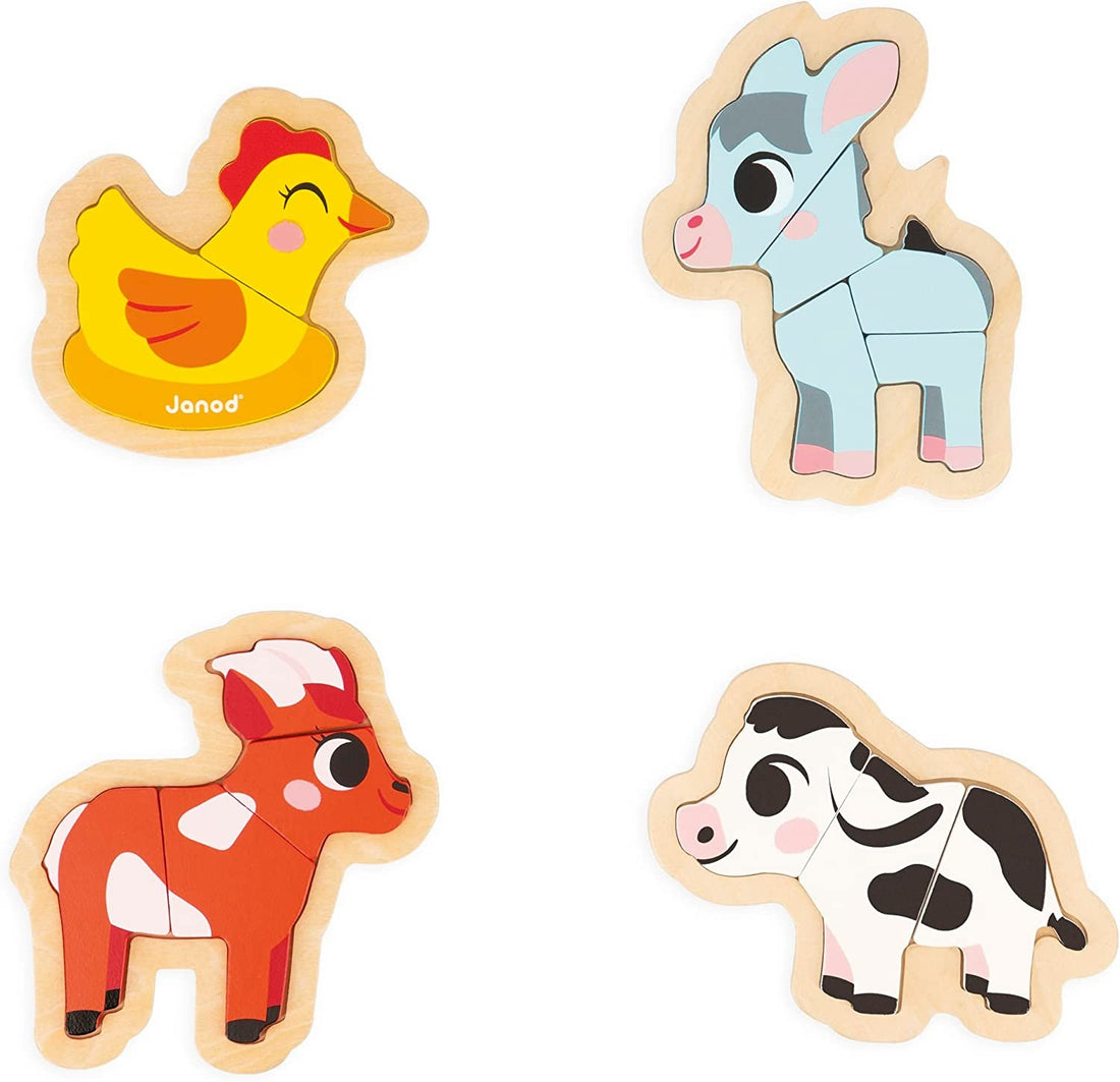 4 Puzzles evolutivos de madera - Janod J07114