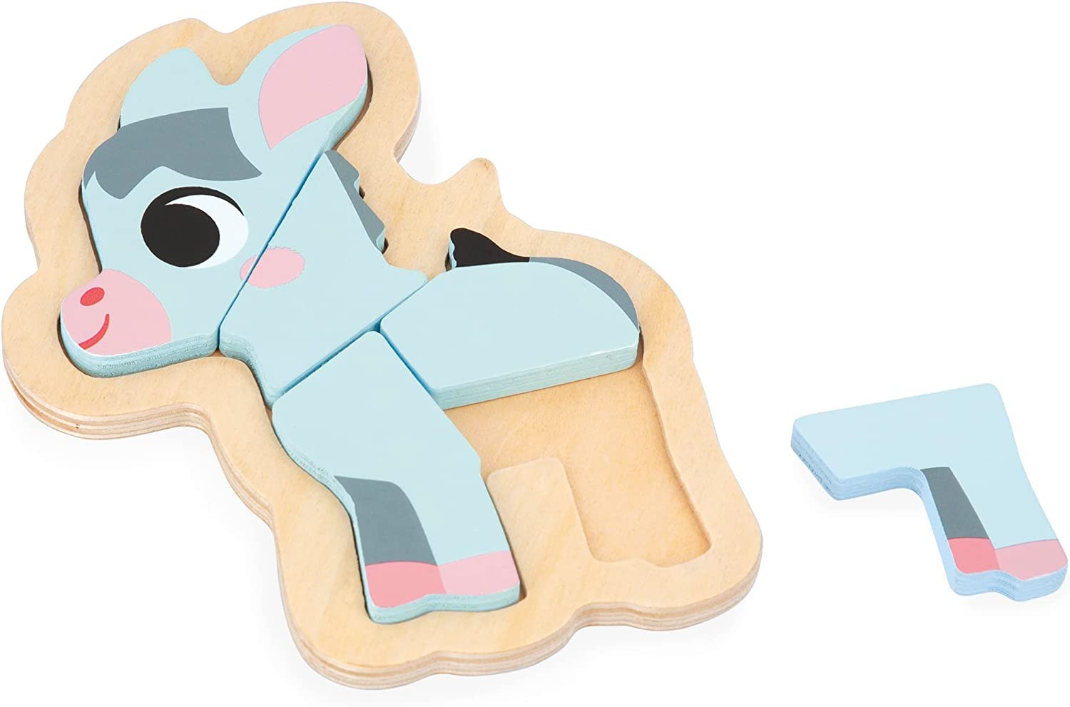 4 Wooden Animal Evolution Puzzles - Janod J07114