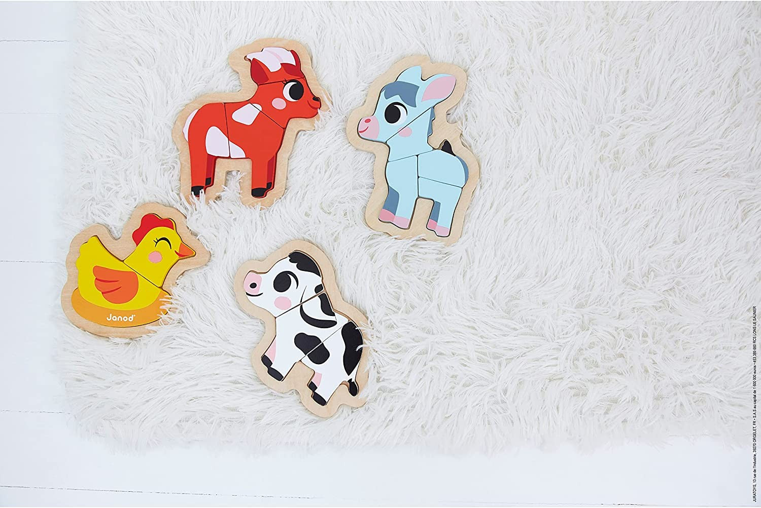 4 Wooden Animal Evolution Puzzles - Janod J07114