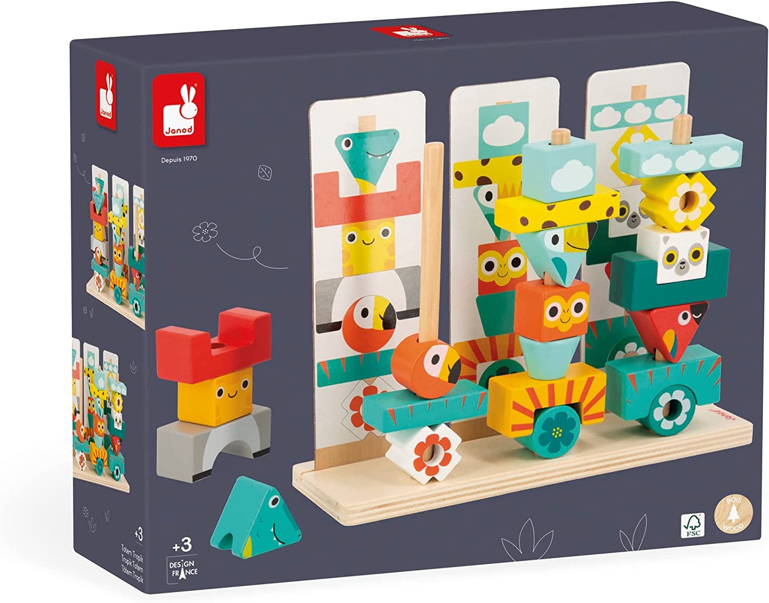 Juego de madera para apilar Tótem Tropik - Janod J08279