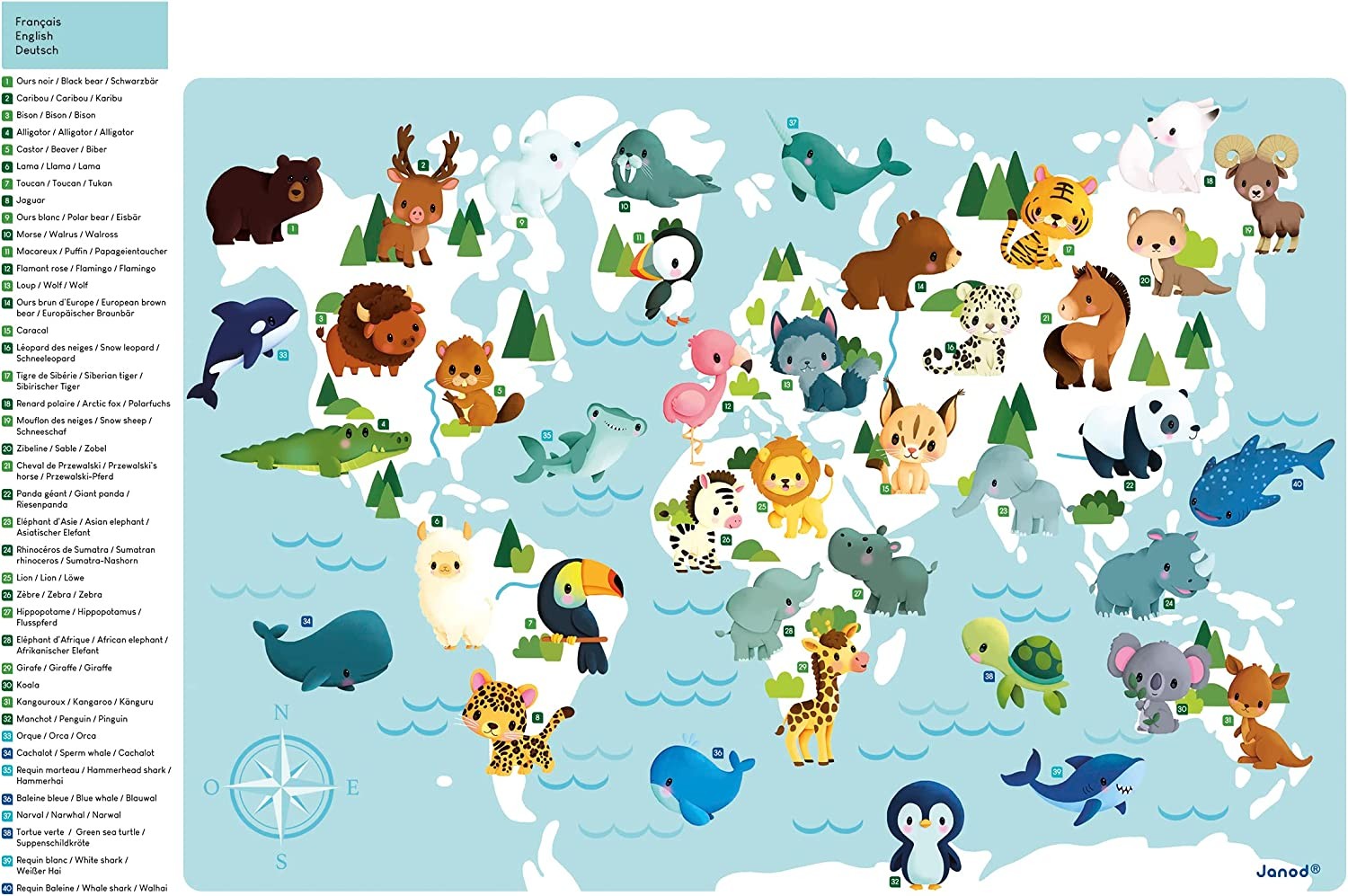 Puzzle magnético minikids - janod j05468