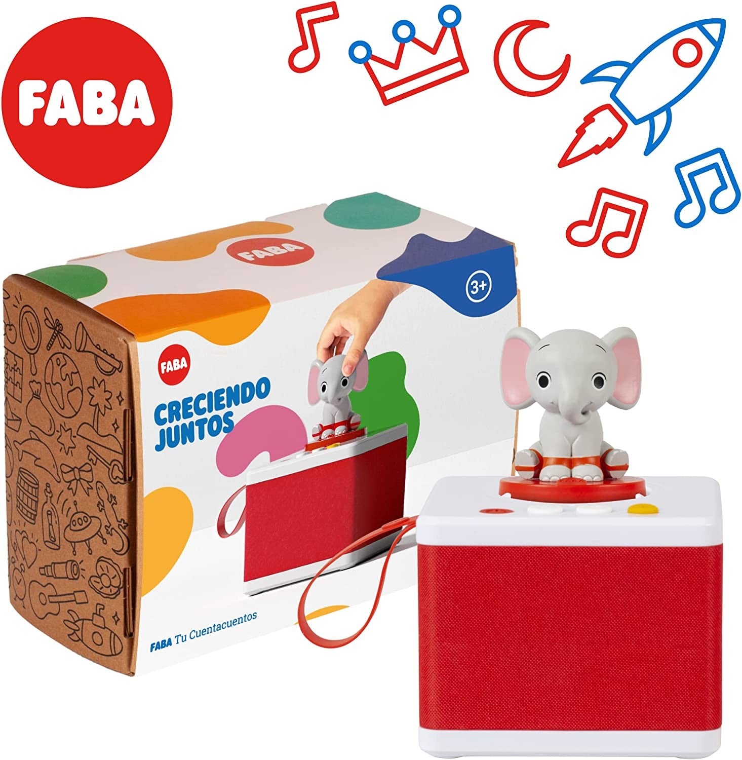 Juego Educativo Cuentacuentos para Niñas y Niños con el Personaje Sonoro ELE el Elefante-FABA FBL10001
