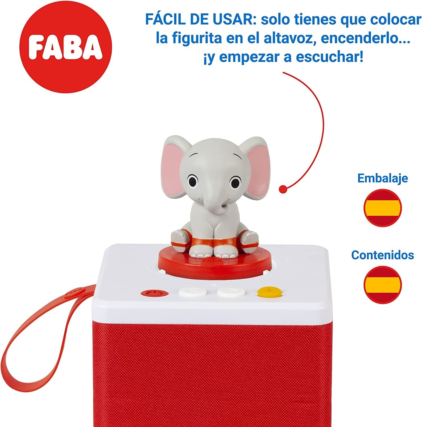 Juego Educativo Cuentacuentos para Niñas y Niños con el Personaje Sonoro ELE el Elefante-FABA FBL10001