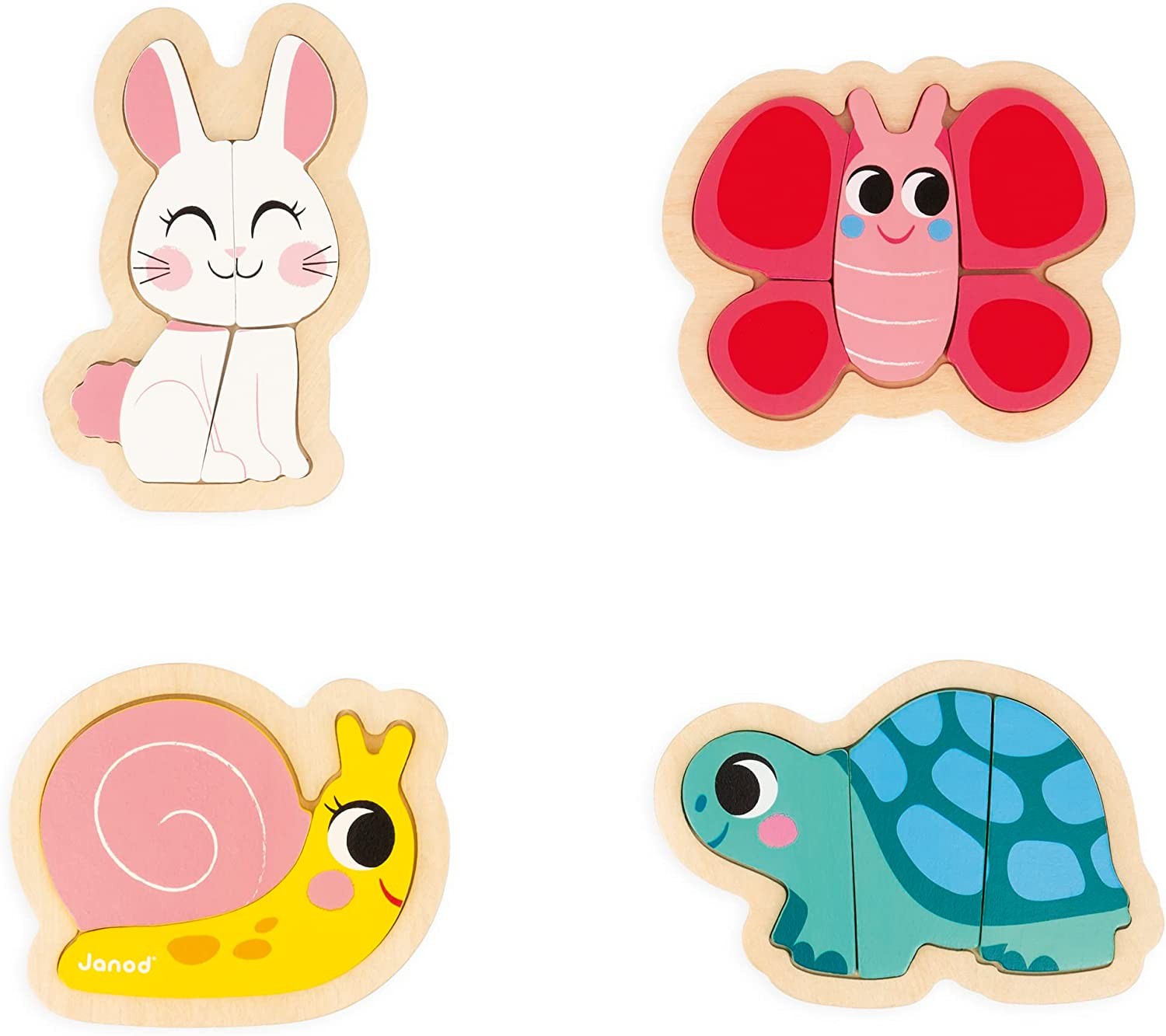 4 Wooden Garden Puzzles - Janod J07116