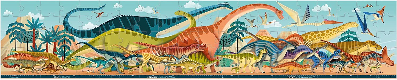 Aventura prehistórica con el puzle panorámico dino 100 piezas - janod j05831