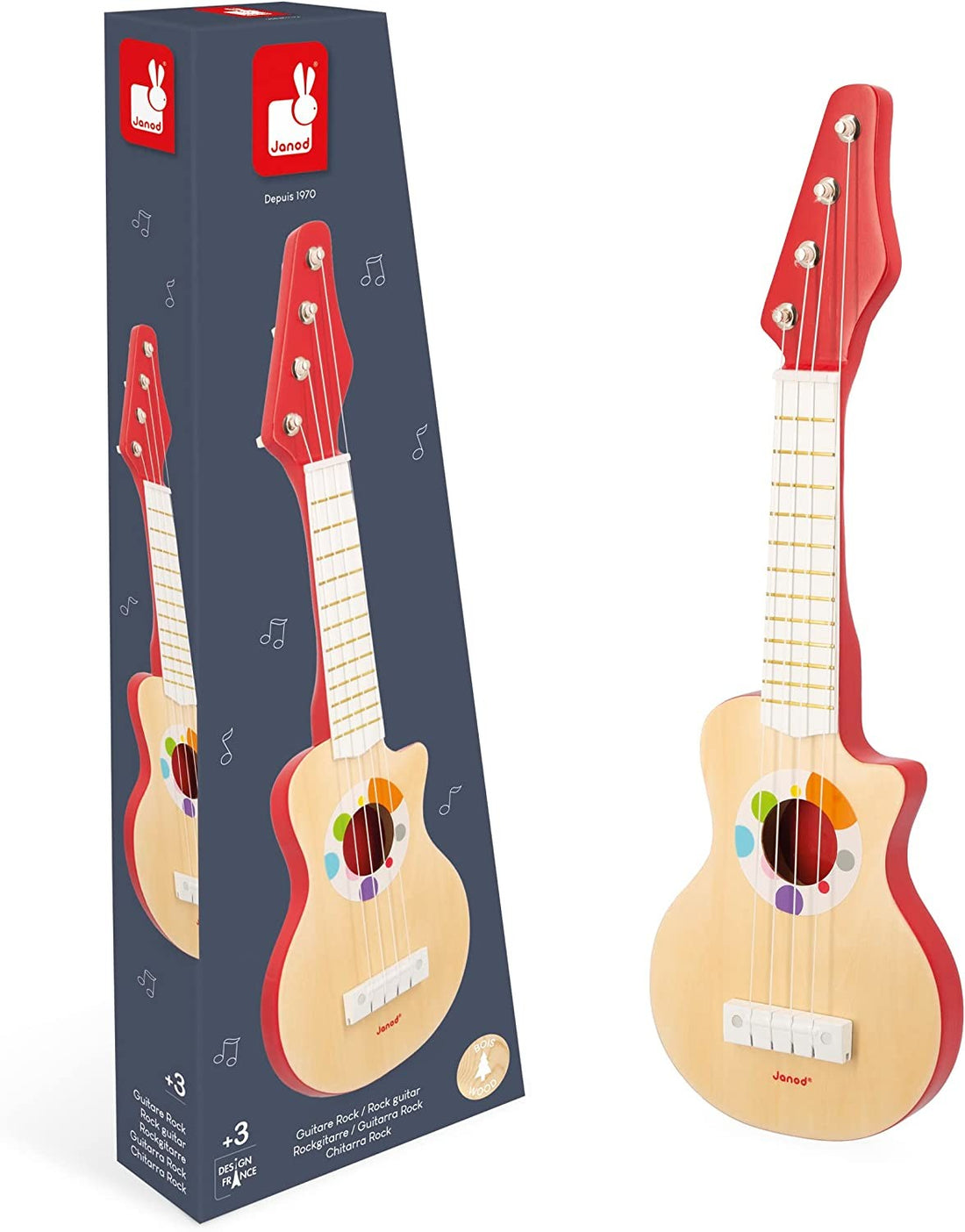 Guitarra infantil de madera Rock Confetti - Janod J07644