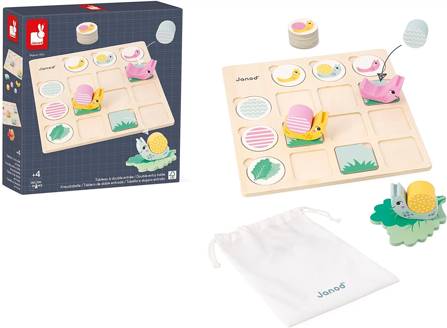 Juego pedagócico Tablero doble entrada caracoles - Janod J05086