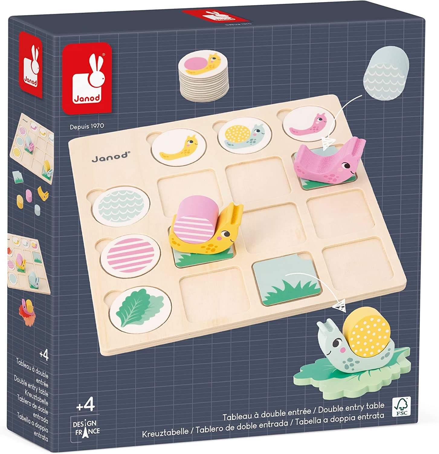 Juego pedagógico Tablero doble entrada caracoles - Janod J05086