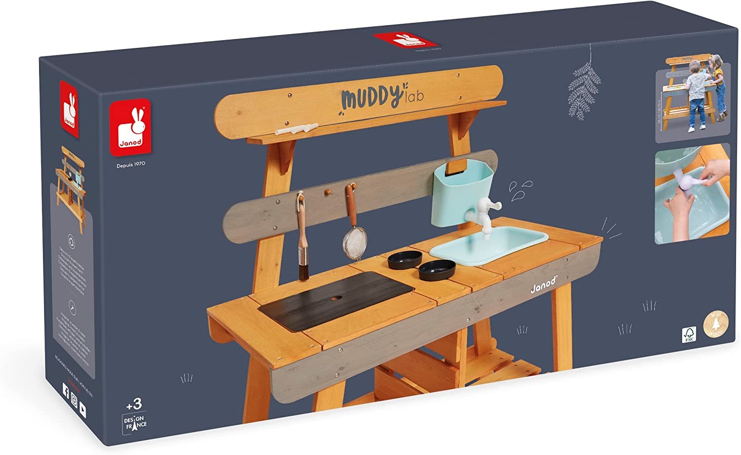 Cocina infantil para exteriores de madera Muddy Lab - Janod J06632
