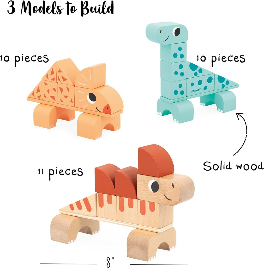 Juego de construcción Dinosaurios - Cubikosaurus - Janod J05833-