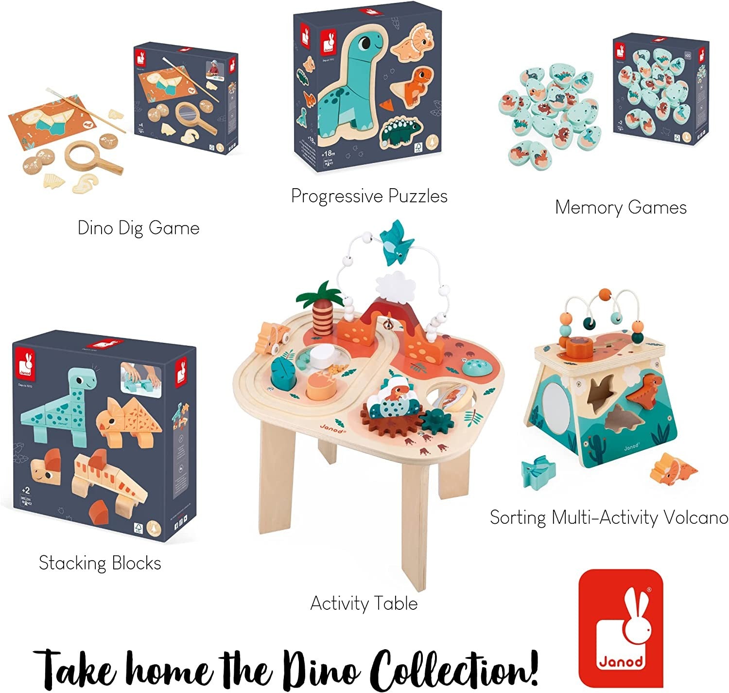 Juego de construcción Dinosaurios - Cubikosaurus - Janod J05833-