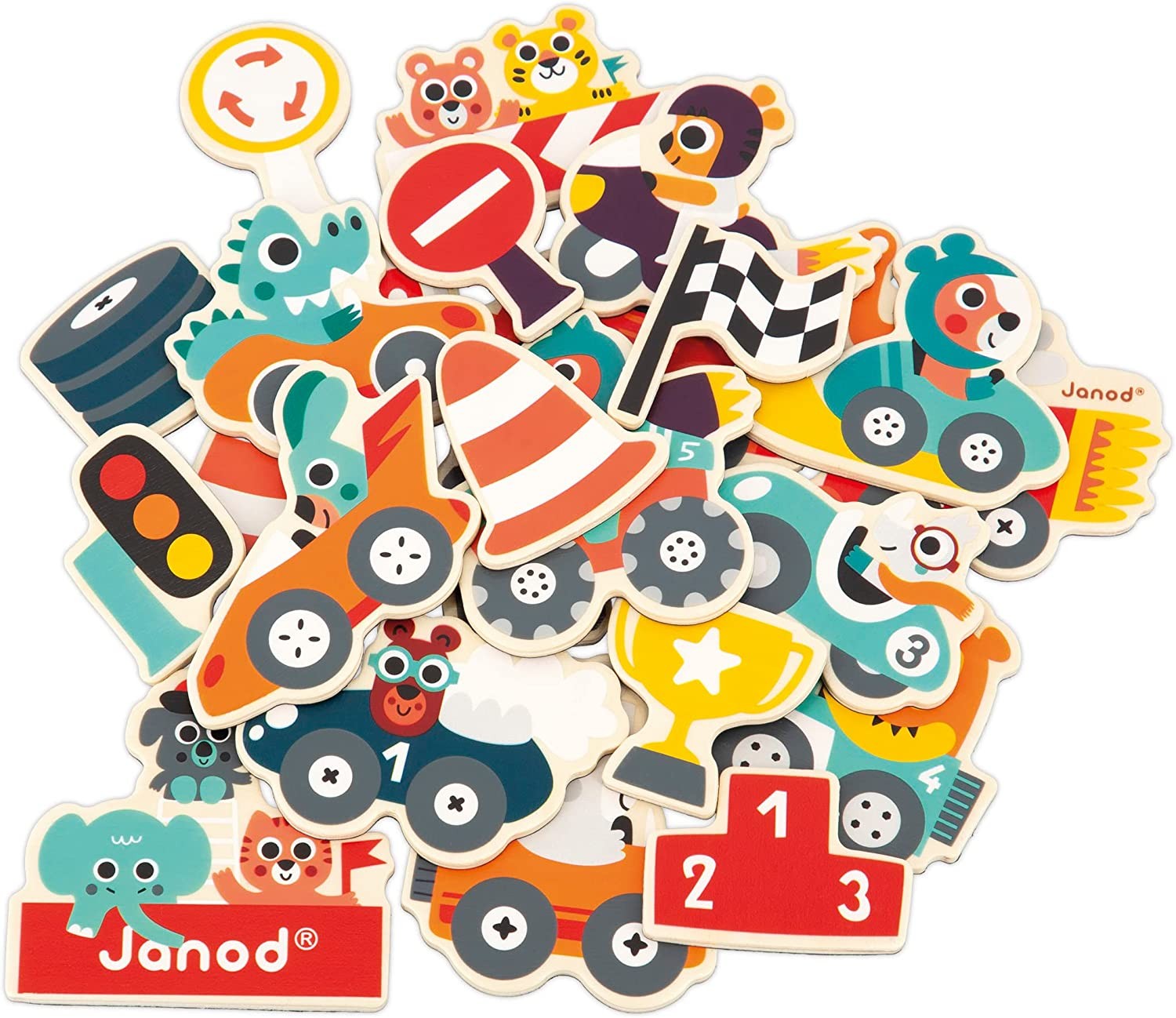 Imanes de coches de carreras 24 piezas - Janod J09641