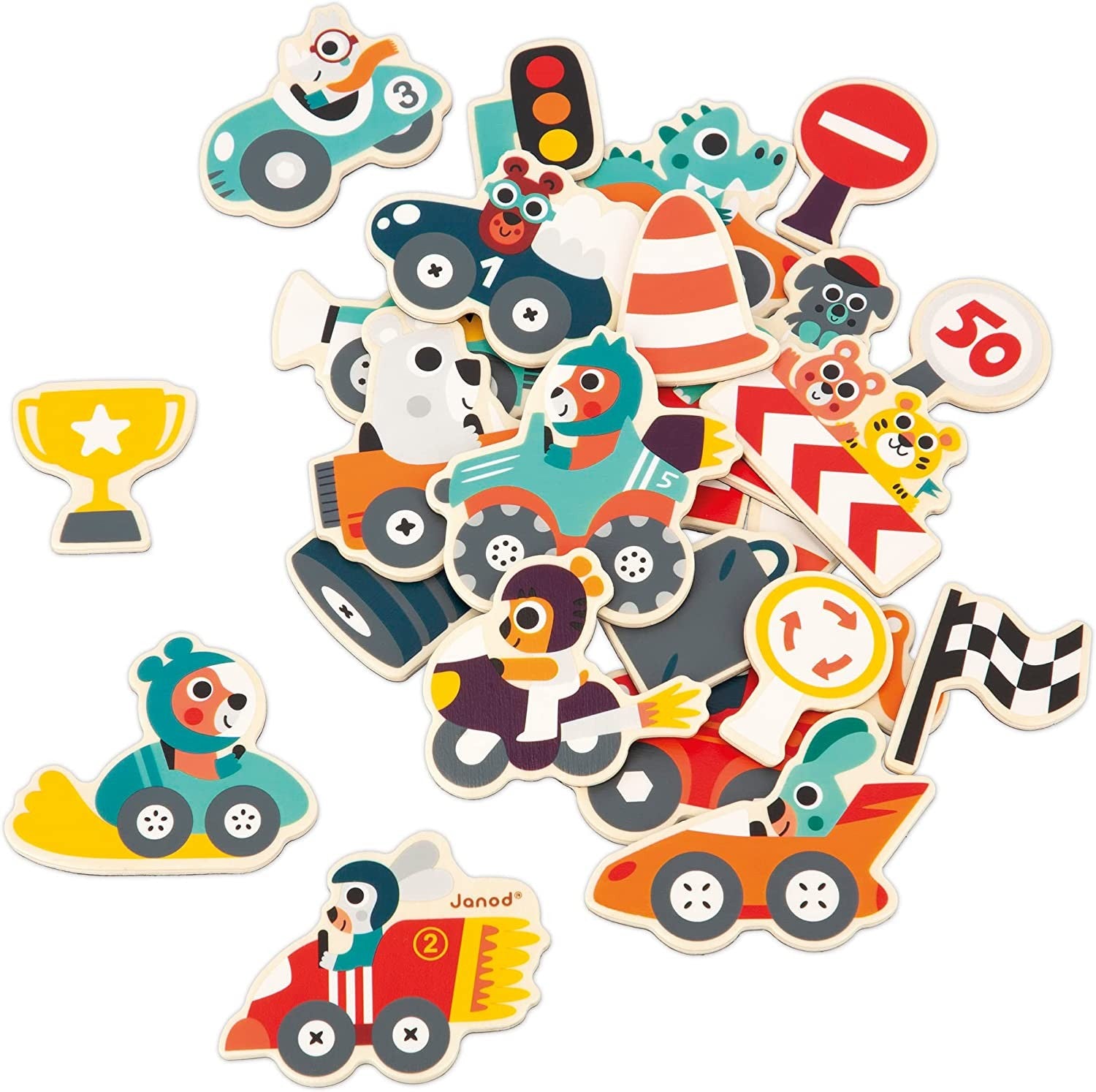 Imanes de coches de carreras 24 piezas - Janod J09641