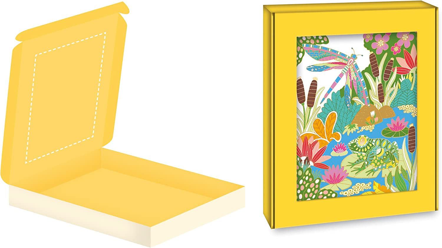 Estuche pintura acuarela cuadros dorados jardín - j07965