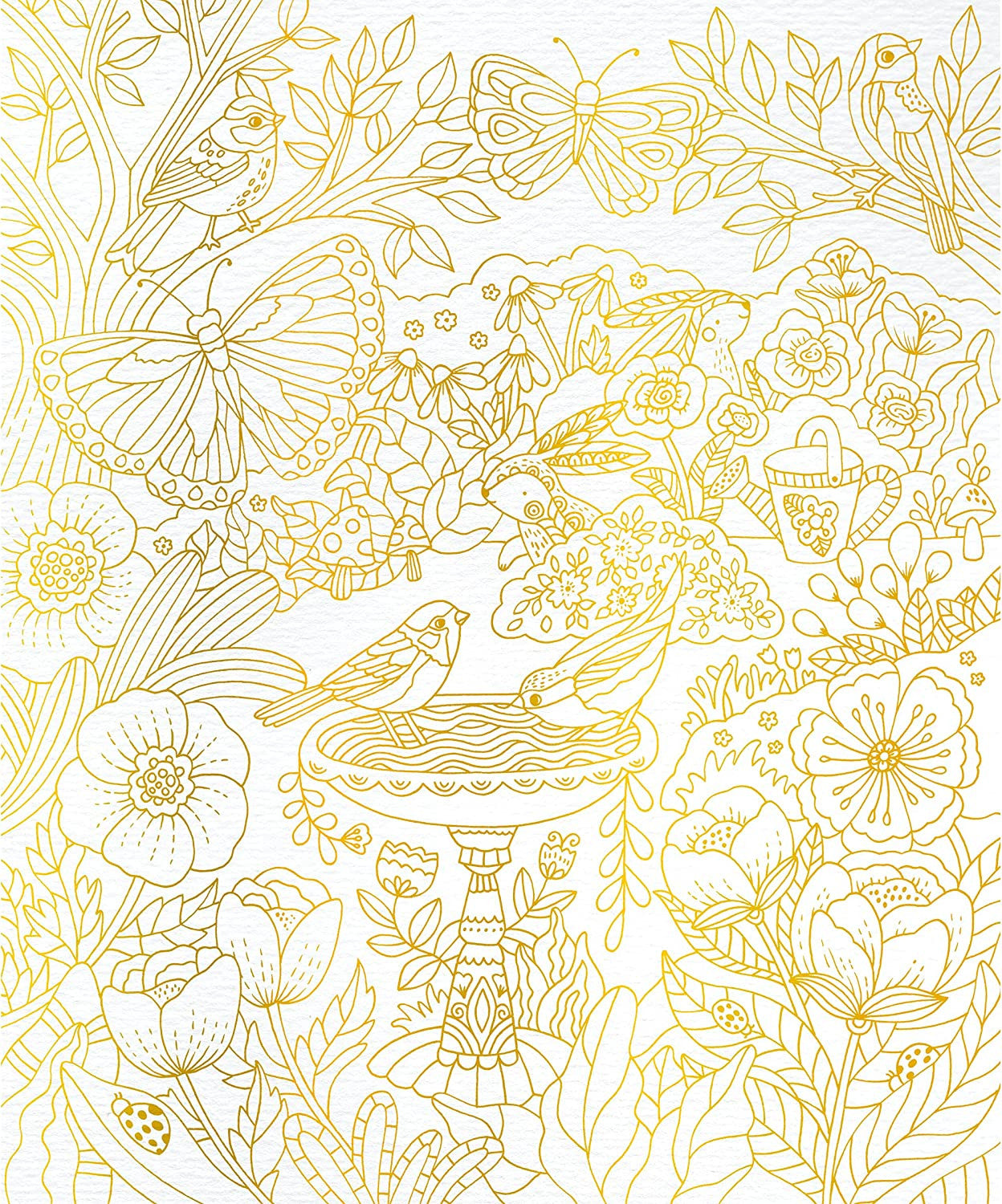Estuche pintura acuarela cuadros dorados jardín - j07965